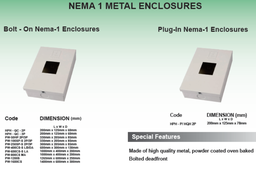 NEMA 1 METAL ENCLOSURES